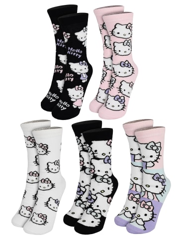 Hello Kitty 5er Pack Hello Kitty Socken Allover Sneaker Strümpfe in Mehrfarbig