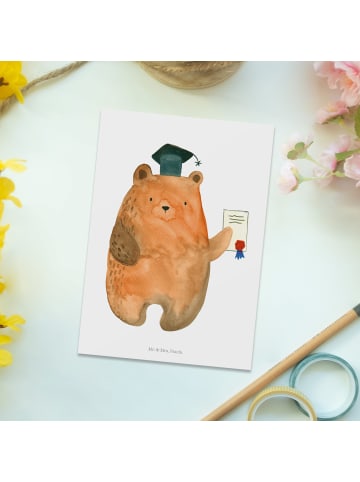 Mr. & Mrs. Panda Ansichtskarte Bär Prüfung ohne Spruch in Weiß