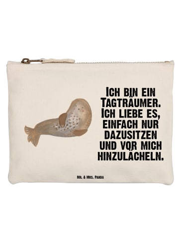 Mr. & Mrs. Panda kosmetiktäschchen Robbe Lachen mit Spruch in Weiß