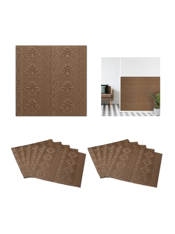 relaxdays 10x Wandpaneele "Barock" in Braun - (B)70 x (H)70 cm