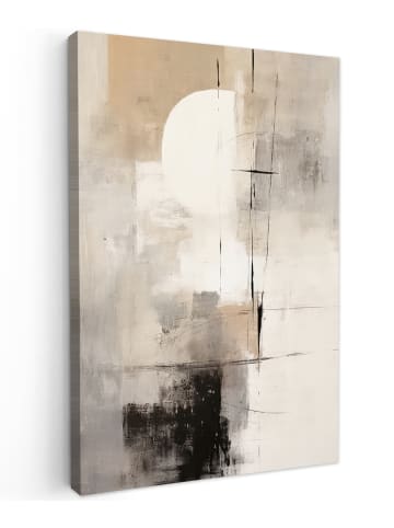 OnlyWow Leinwand Bilder Abstrakte Kunst weiß schwarz