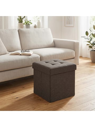 relaxdays Sitzhocker in Braun - (B)38x (H)41 x (T)38 cm