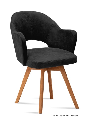 58 aufm Kessel ARMLEHNSTUHL (2er-Set) Dolly 59x87x61 Eiche geölt/Anthrazit