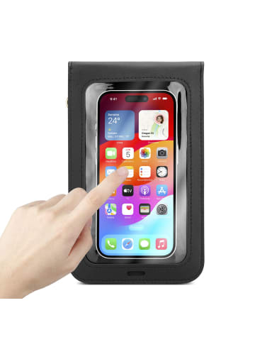 cadorabo Handytasche für Samsung Galaxy J7 DUO Hülle Umhängetasche in Schwarz