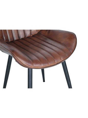 Giner y Colomer Brauner Lederstuhl mit Metallbeinen in Brown