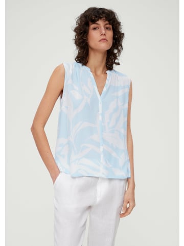 s.Oliver Bluse ärmellos in Creme-blau