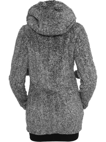 Urban Classics Urban Classics Damen Ladies Melange Teddy Zip Hoody in blk/wht