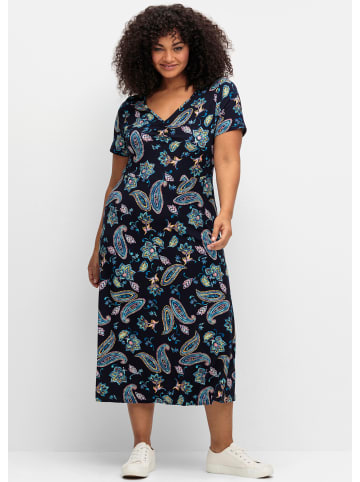 sheego by Joe Browns Jerseykleid in dunkelblau-gemustert