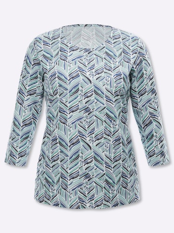 Sieh an! 3/4-Arm-Shirt in mint-marine-bedruckt