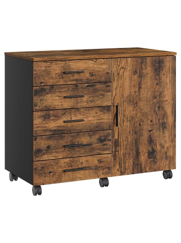 VASAGLE Aktenschrank Custos in Braun - (B)80 x (H)65 x (T)40 cm