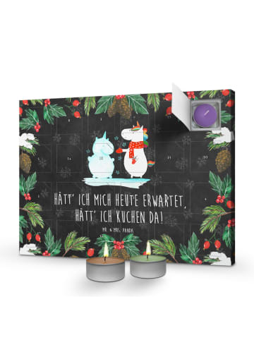 Mr. & Mrs. Panda Adventskalender Einhorn Schneemann mit Spruch in Kreidetafel