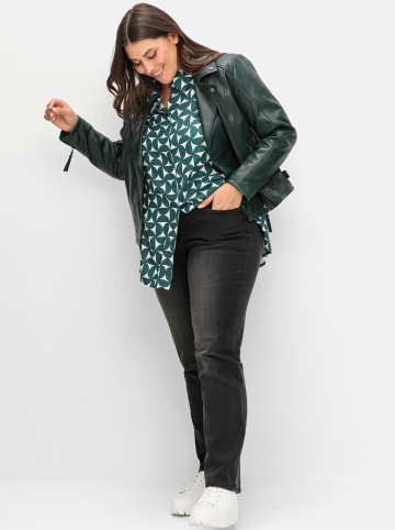 sheego Gerade Jeans in black denim
