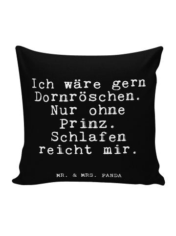 Mr. & Mrs. Panda kuschelkissen 40x40 Ich wäre gern Dornröschen..... in Schwarz