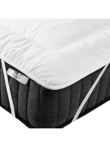 Beliani Topper AIZKORRI in Weiß - (W) 90 x (H) 3 x (L) 200 cm