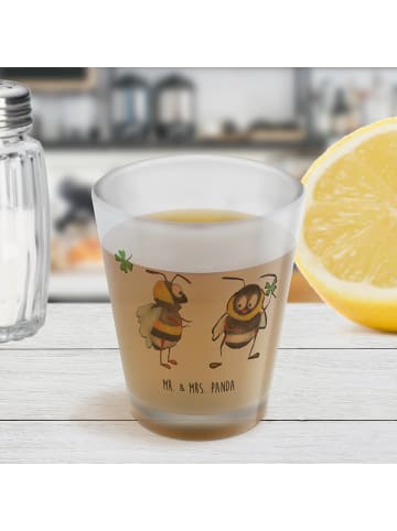 Mr. & Mrs. Panda Gläschen Bienen Paar ohne Spruch in Transparent