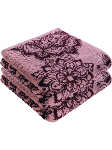 Erwin Müller Frottier, Jacquard Handtuch 2er-Pack Bühl in altrosa/beere