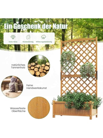 COSTWAY Blumenkasten mit Rankgitter in Gelb