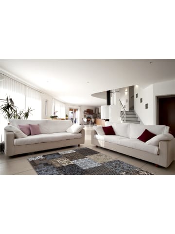 Kayoom Kurzflor Teppich Symphony 160 in braun - rechteckig