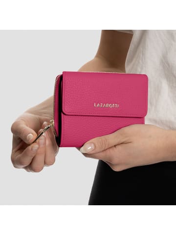 Lazarotti Bologna Leather Zip-Around Geldbörse Leder 12 cm in hot pink