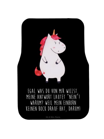 Mr. & Mrs. Panda Fußmatte Fürs Auto Einhorn Wut mit Spruch in Schwarz
