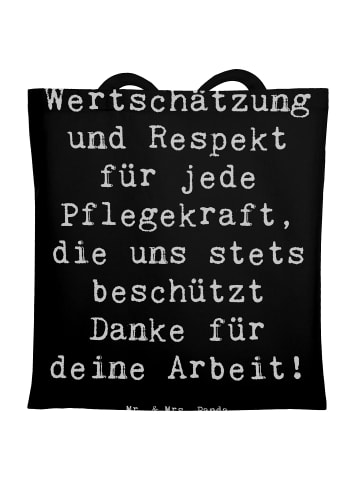 Mr. & Mrs. Panda Jutetasche Spruch Pflegekraft Wertschätzung mit... in Schwarz