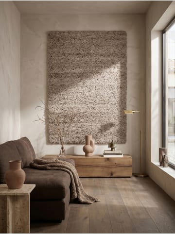 KADIMA DESIGN Teppich Hochflor Shaggy Waschbar Einfarbig RHEIN Strapazierfähig in Beige