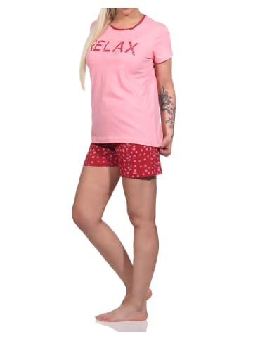 NORMANN Shorty Schlafanzug Pyjama Casual Look - 74919 in rosa