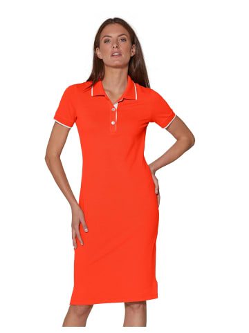 MADELEINE Polokleid in blutorange / weiß