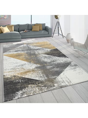 KADIMA DESIGN Teppich Kurzflor Farbverlauf Wohnzimmer schmutzabweisend in Gelb