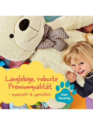 Lumaland Lumaland Riesen XXL-Teddybär mit Knopfaugen und Schleife - 120 cm - Braun