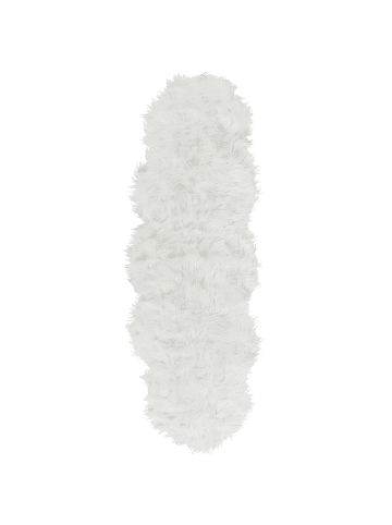 Beliani Schaffell MAMUNGARI in Weiß - (W) 60 x (H) 6 x (L) 180 cm