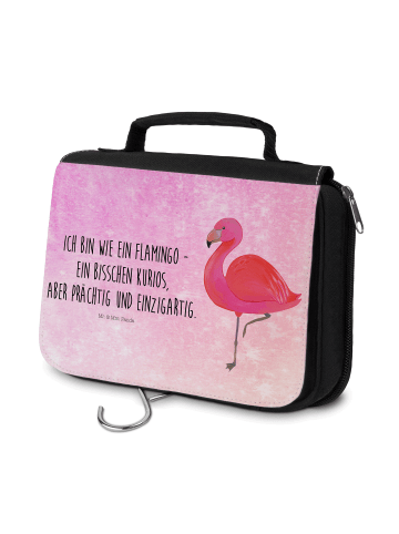 Mr. & Mrs. Panda Kulturbeutel Flamingo Classic mit Spruch in Aquarell Pink