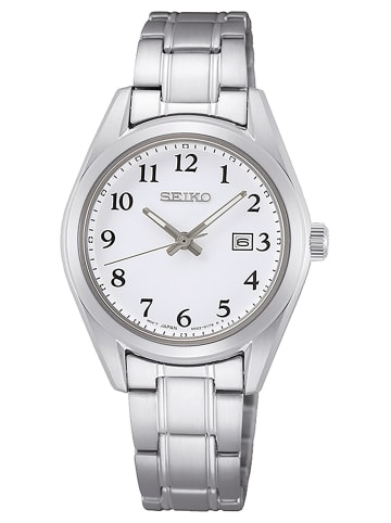 Seiko Damenuhr mit Saphirglas Stahl/Weiß