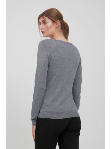 Oxmo Strickpullover OXEdda 21300565-ME gemütlicher Basic Feinstrickpullover in Grau