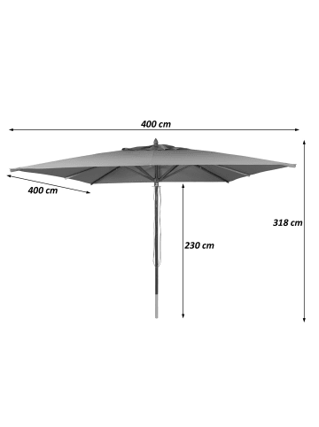 MCW Gastro Holz-Sonnenschirm C57b, Bordeaux