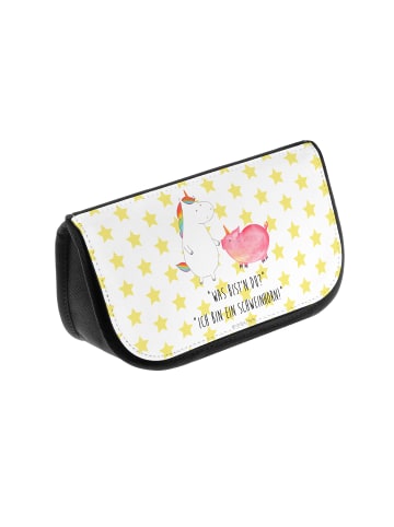 Mr. & Mrs. Panda Kulturtasche Einhorn Schwein mit Spruch in Weiß