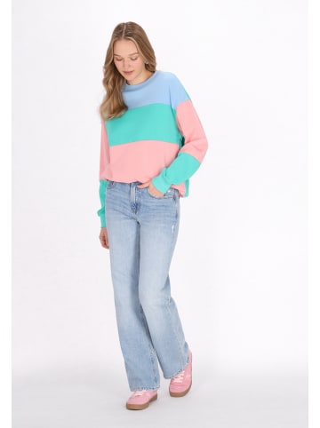 myMo Women Sweatshirt in Blue Green Multicolor