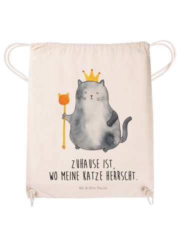Mr. & Mrs. Panda gym tasche Katze König mit Spruch in Creme