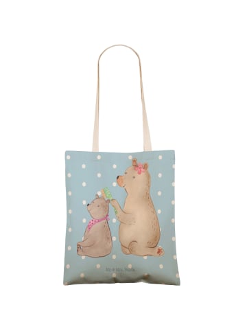 Mr. & Mrs. Panda Tote Bag Bär Kind ohne Spruch in Blau Pastell