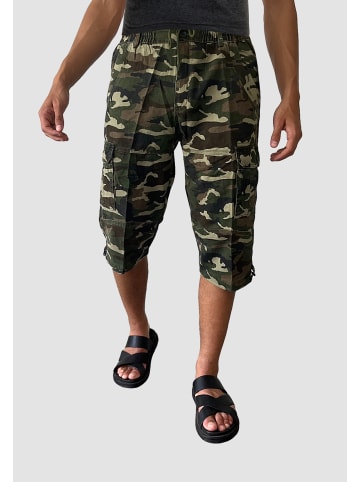 YSROMA Cargo Shorts Kurze Freizeit Bermuda Hose Tarnoptik in Grün