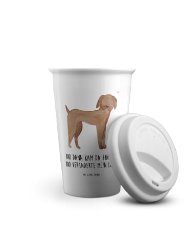 Mr. & Mrs. Panda Thermobecher Hund Dogge mit Spruch in Weiß