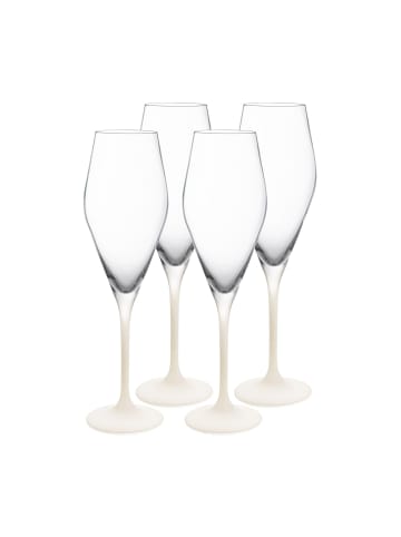 Villeroy & Boch 4er Set Champagnergläser Manufacture Rock 260 ml in weiß-transparent