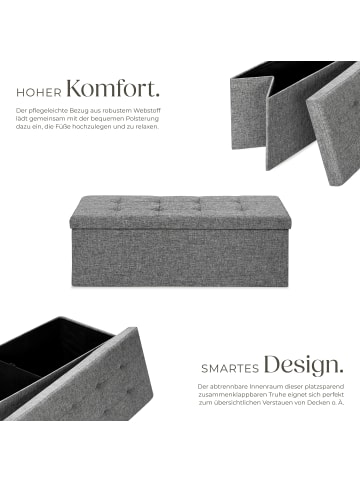 tectake faltbarer Hocker mit Stauraum, Polyester, 110 x 38 x 38 cm
