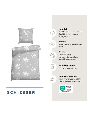 Schiesser Feinbiber-Bettwäsche-Set Skadi in Grau