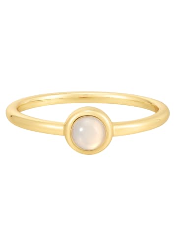 Glanzstücke München Ring aus Sterling Silber mit Mondstein (synth.) in gelbgold