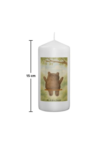Mr. & Mrs. Panda Kerze Bär Schaukel Design ohne Spruch in Weiß