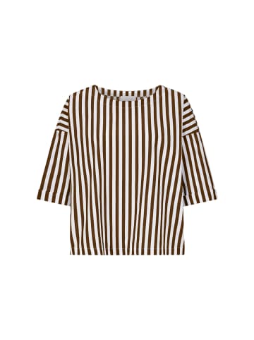 Rich & Royal Cotton Stripe Blouse in Coconut Bark