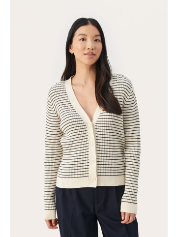PART TWO Strickjacke FlickaPW Gerade Passform in Whitecap Gray Stripe