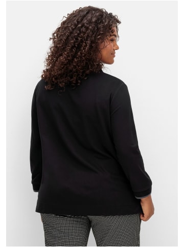 sheego Sweatshirt in schwarz