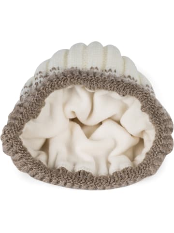 styleBREAKER Strickmütze in Braun-Creme